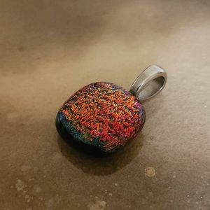 Multicolored Dichroic Art Glass Pendant